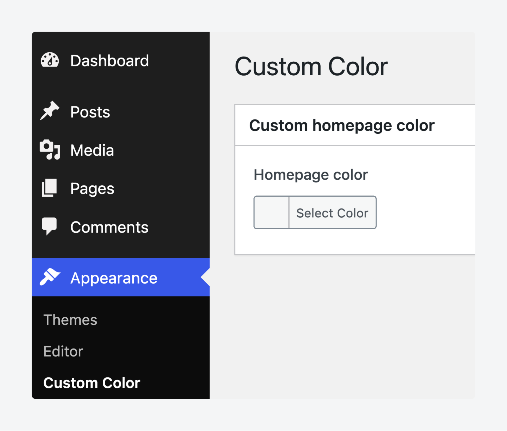 Viewing a color picker field in an Options Page