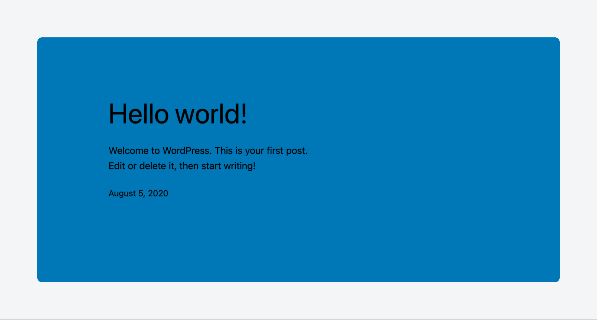 A WordPress homepage recolored using a custom plugin